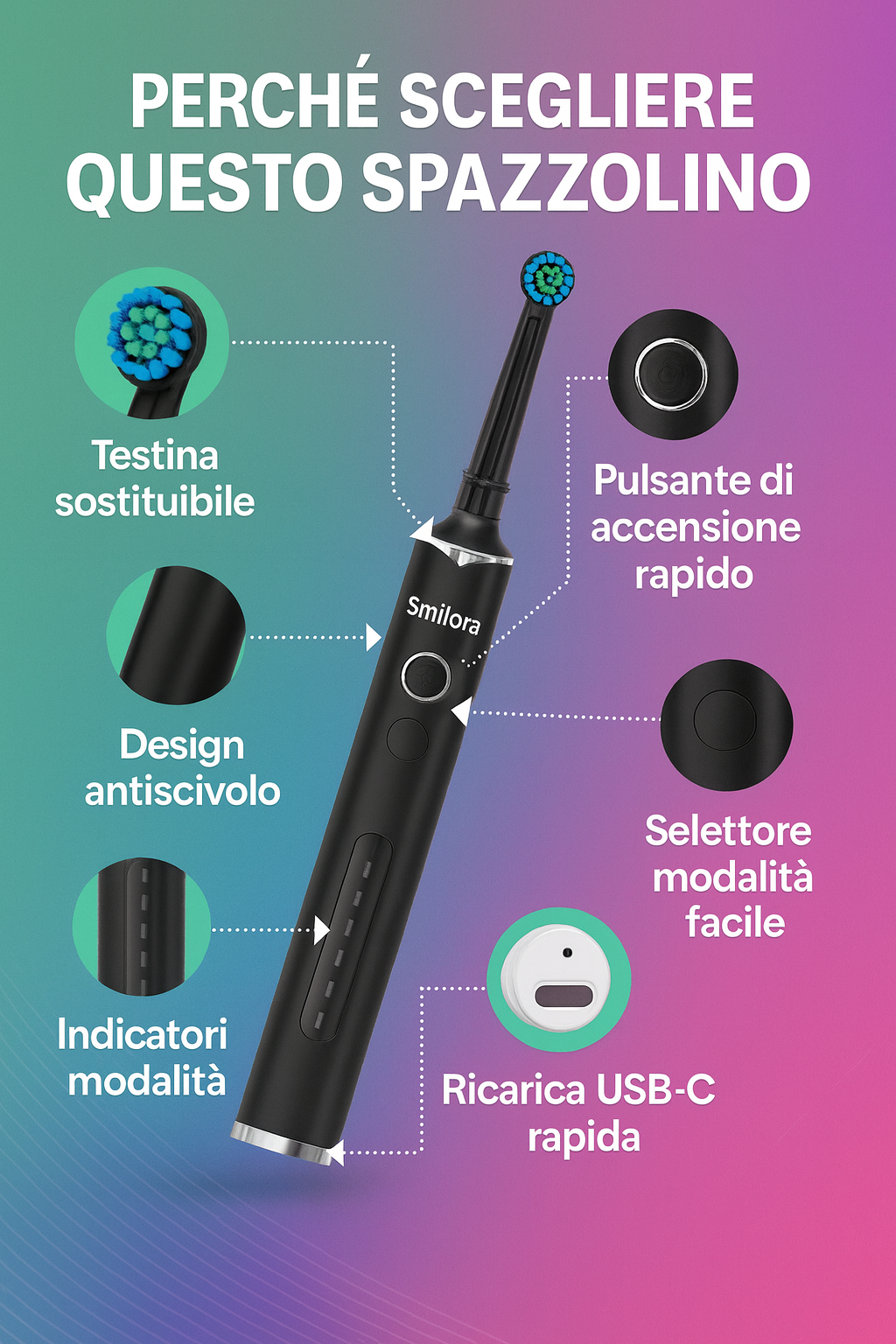 Oscillating Electric Toothbrush 5-in-1